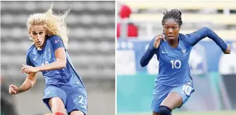  ?? — AFP photo ?? Combinatio­n of file photos shows France’s midfielder Kheira Hamraoui (left) and teammate midfielder Aminata Diallo.