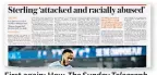  ??  ?? First again: How The Sunday Telegraph broke the attack on Raheem Sterling