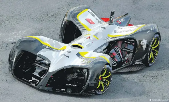  ?? — ROBORACE ?? Roborace’s autonomous race car is an all-electric vehicle designed to achieve speeds up to 320 km/h.