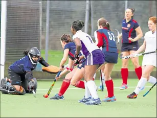  ?? Picture: Andy Jones FM30454609 ?? Amelia Wright scores for Ashford ladies’ 1sts in their 6-0 Division 2 South East win against bottom side Crostyx on Saturday