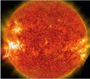  ??  ?? Right: Solar flares range in intensity depending on the solar cycle
