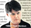  ??  ?? TWEET Ruth Davidson