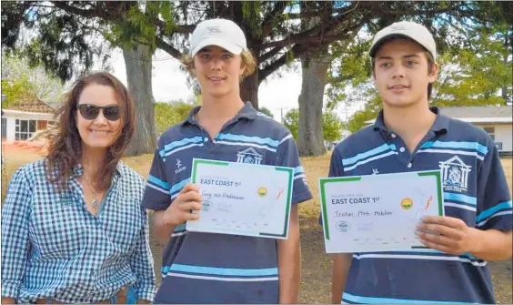  ??  ?? Year 12 students Guy Von Dadelszen and Tristan Peeti-Webber (Dannevirke), topped the points table.