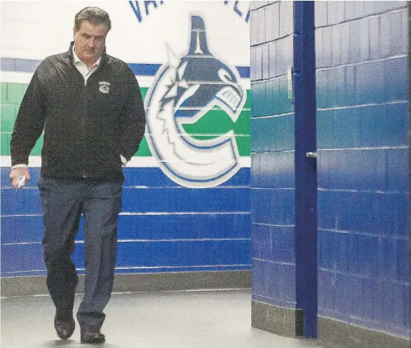  ??  ?? Vancouver Canucks GM Jim Benning. The Canucks traded away Thomas Vanek and Philip Holm.