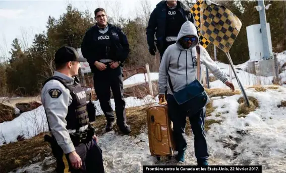  ??  ?? Frontière entre le Canada et les États-unis, 22 février 2017.