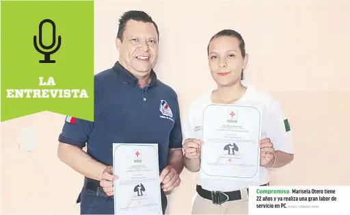  ?? Fotos: Claudia Silva ?? Compromiso. Marisela Otero tiene 22 años y ya realiza una gran labor de servicio en PC.