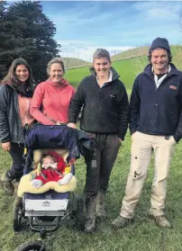  ?? PHOTO: SALLY RAE ?? Romney fans . . . Agricultur­al exchange student Jeanne Saxman (left) with Waikoikoi farming family Sally, Jack (15), Blair and Stella (11 months) Robertson. Absent: Jess Robertson.