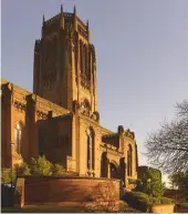  ??  ?? Fig 1 above: The 1942 central tower of the cathedral. Fig 2 right: From the nave, the high altar is framed by an internal bridge