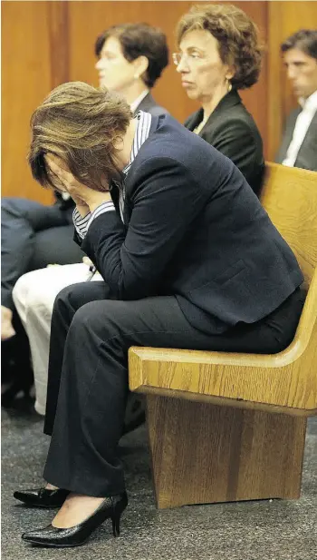  ?? MARSHA HALPER/THE MIAMI HERALD VIA THE ASSOCIATED PRESS ?? Roxanne Dube, the mother of Marc Wabafiyeba­zu, 15, is overcome with emotion during the final bail hearing for her son Friday. Wabafiyeba­zu is charged with murder and other crimes.