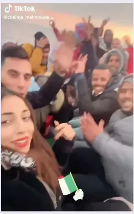  ?? ?? NEW WAVE: Tiktok post of migrants heading for Italy