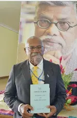  ?? ?? Sitiveni Rabuka at the memorial service for the late Professor Brij Lal.