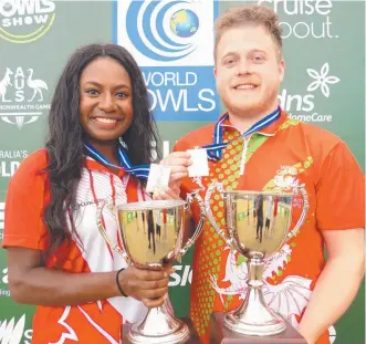  ??  ?? Last year’s singles champions Pricilla Westlake, from Canada, and Welshman Daniel Salmon.