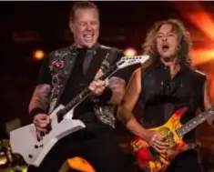  ??  ?? James Hetfield en Kirk Hammett van Metallica.
FOTO IMAGEGLOBE