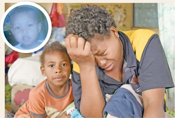  ?? Photo: Ronald Kumar ?? Why my daughter?... Cema Tuiliku, 35, (left) with daughter Titilia Dakuiboca, 5, who are still trying to come to terms with tragic death of Susana Emele, 2, (INSET) at home in Lokia, Rewa, yesterday.