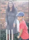  ??  ?? Despite her condition, Tirsha Naidoo still makes time to play her son Cale’s favourite sport, cricket.