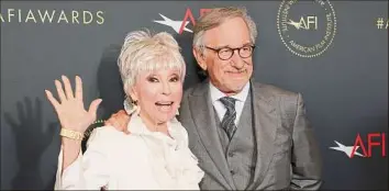  ?? Emma McIntyre / Getty Images ?? Rita Moreno and Steven Spielberg attend the AFI Awards Luncheon at Beverly Wilshire, A Four Seasons Hotel Friday in Beverly Hills, Calif.