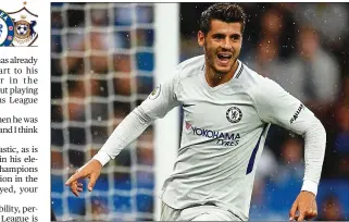  ??  ?? Striking talent: Alvaro Morata has made a great start at Chelsea, scoring three goals in four League games