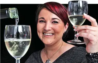  ??  ?? Time for wine: Champagne expert Cecile Bergart spreads the word