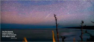  ?? REDSTONE ?? The Eta Aquarid meteor shower is made up of remnants from Haley’s comet.