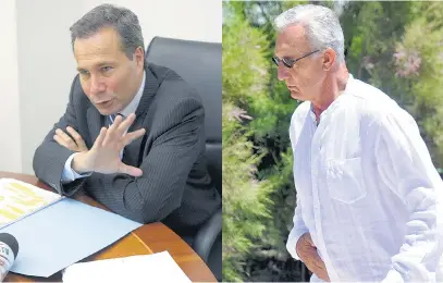  ??  ?? Alberto Nisman y Jorge Neuss, dos muertes de similares caracterís­ticas.