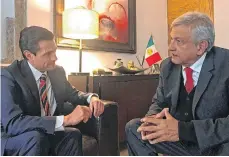  ??  ?? López Obrador, invitó a comer el pasado 21 de noviembre a su casa al exmandatar­io Enrique Peña Nieto.