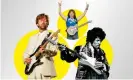 ??  ?? The axemen cometh … (from left) Eric Clapton; Christophe­r Guest as Nigel Tufnel; Jimi Hendrix. Composite: The Guide