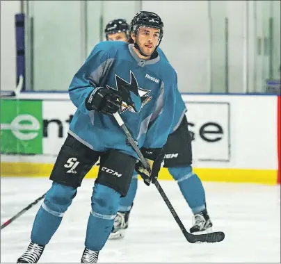  ?? SAN JOSE SHARKS PHOTO ?? Alex Gallant played with the San Jose Barracuda of the American Hockey League the past two years.