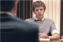  ??  ?? Jesse Eisenberg stars as Facebook creator Mark Zuckerberg in The Social Network.