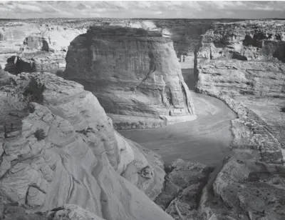  ?? ANSEL ADAMS/GETTY IMAGES ?? View of valley from mountain, Canyon de Chelly National Monument, Arizona, 1942.