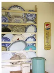  ??  ?? Right A plate rack is a good way to display ceramics in a smaller space where a dresser might dominate