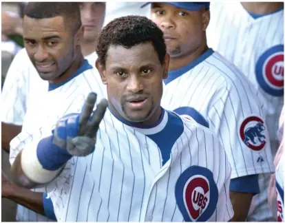  ?? | SUN- TIMES ?? The Cubs have steadfastl­y refused to honor Sammy Sosa, who has not acknowledg­ed he cheated, atWrigley Field.