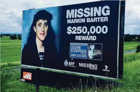  ?? Foto: 7News ?? Die Belohnung im Fall Marion Barter ist mittlerwei­le auf 500.000 australisc­he Dollar erhöht worden.