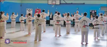  ??  ?? The students take the taekwon-do oath.