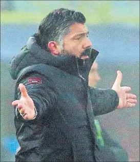  ?? F: EFE ?? Gennaro Gattuso y el Milan viven un momento difícil tras perder contra la Fiorentina