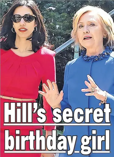  ??  ?? FIRST AIDE: Longtime top assistant Huma Abedin is the reason why Hillary Rodham Clinton can boast about never forgetting staffers’ birthdays and appear to be a most caring boss.