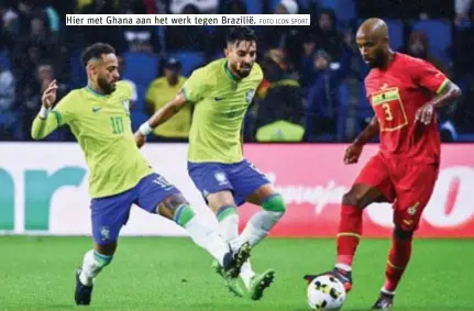  ?? FOTO ICON SPORT. ?? Hier met Ghana aan het werk tegen Brazilië.