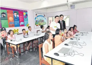  ??  ?? The pilot classroom is equipped with 10 computers, two tablets, a wireless access point, VDO projector for teleconfer­ence, IP camera and a 50-inch LED TV.