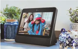  ?? FACEBOOK PHOTO VIA AP ?? CANDID CAMERA: Facebook says its Portal device will simplify video calling using artificial intelligen­ce to keep callers on camera.