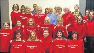  ??  ?? The Voice to Voice choir meets weekly at Beech Hall School and Poynton Community Centre