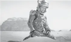  ?? AIDAN MONAGHAN ?? Matt Damon is left out in the SAG wilderness for The Martian.