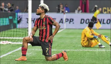  ?? HYOSUB SHIN/HYOSUB.SHIN@AJC.COM ?? Atlanta United forward Josef Martinez, here in 2019, suffered a torn ACL in last year’s league opener at Nashville. “Hopefully, I’ll be ready for the first game. I’m OK, and I feel good,” he said Friday.