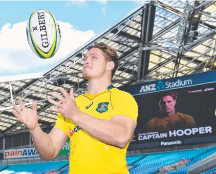  ?? Picture: AAP ?? Newly appointed Wallabies captain Michael Hooper is a different player to the young man who had the job in 2014.