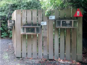  ??  ?? Below left: Display along the track of different types of predator traps used..