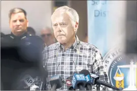  ?? LAURA A. ODA — STAFF PHOTOGRAPH­ER ?? Bruce Harrington, whose brother and sister-in-law were killed by the Golden State Killer, speaks at a news conference outside the Sacramento District Attorney’s office. DNA helped police arrest Joseph James DeAngelo, 72, the suspected Golden State...