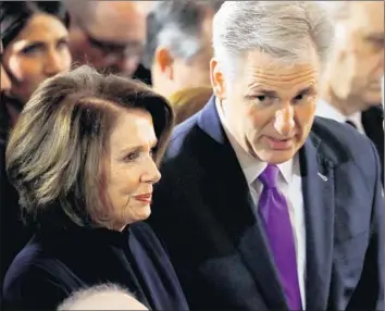  ?? Aaron P. Bernstein Pool Photo ?? BARRING the unexpected, San Francisco Democrat Nancy Pelosi and Bakersfiel­d Republican Kevin McCarthy will become the first representa­tives from the same state to lead their parties in the House.