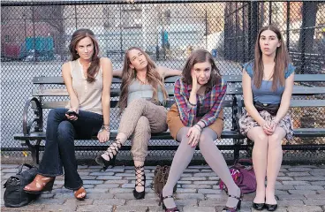  ?? MARK SELIGER / HBO ?? Allison Williams, Jemima Kirke, Lena Dunham and Zosia Mamet in Girls. “I experience­d my twenties vicariousl­y through Marnie,” Williams says.