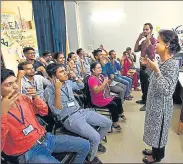  ??  ?? A training session for the deaf at Noida Deaf Society.