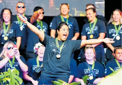  ?? Photo / Getty Images ?? Winning-try scorer Ayesha Leti-l’iga, and her teammates, will each get a payout from a bonus pool of almost $1m for their success.