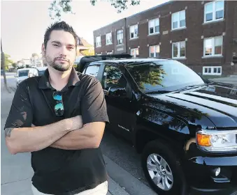  ?? DAN JANISSE ?? Dan Pipitone, standing near his apartment close to corner of Erie Street and Pierre Avenue, says he fears for his loved ones after he confronted a woman doing drugs in broad daylight outside of the apartment.