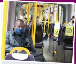  ??  ?? Following the rules: Majority wearing masks on Luas